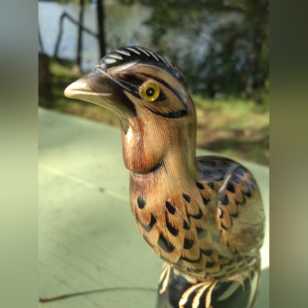 Detailed Quetzal Statue, Carved from Horn, Bangkok, Thailand, Bird, Peac… - Picture 7 of 12